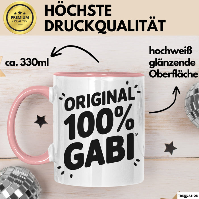 Gabi Tasse Geschenk Original 100% Gabi Geschenkidee Geburtstag Rosa Trendation