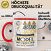 Model Tasse Geschenk Lustig Abstand Halten Hochleistungs-Model Mit Drang Zur Perfektion Bei Der Arbeit Rot Trendation