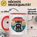 Waschbär Tierliebhaber Tasse Geschenk Lustige Geschenkidee Spruch Rot Trendation