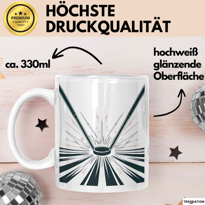 Eishockey Spieler Tasse Geschenk Lustige Geschenkidee Spruch Für Eisbahn Krieger Weiß Trendation