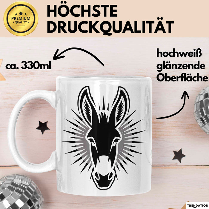 Eselbauer Esel Tier Gesicht Tasse Geschenk Lustige Geschenkidee Spruch Weiß Trendation