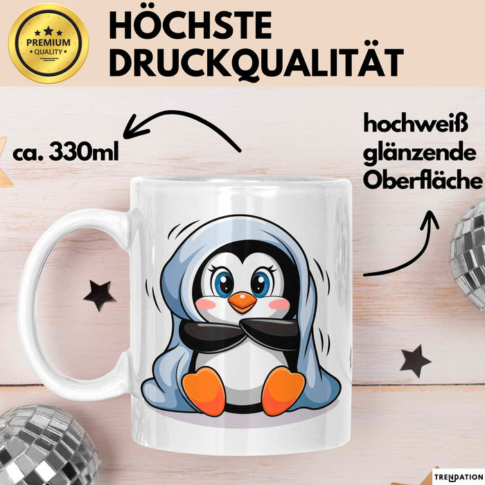 Pinguin Tier Tasse Geschenk Lustige Geschenkidee Spruch Weiß Trendation