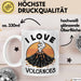 Vulkan Liebhaber Tasse Geschenk I Love Volcanoes Becher Weiß Trendation