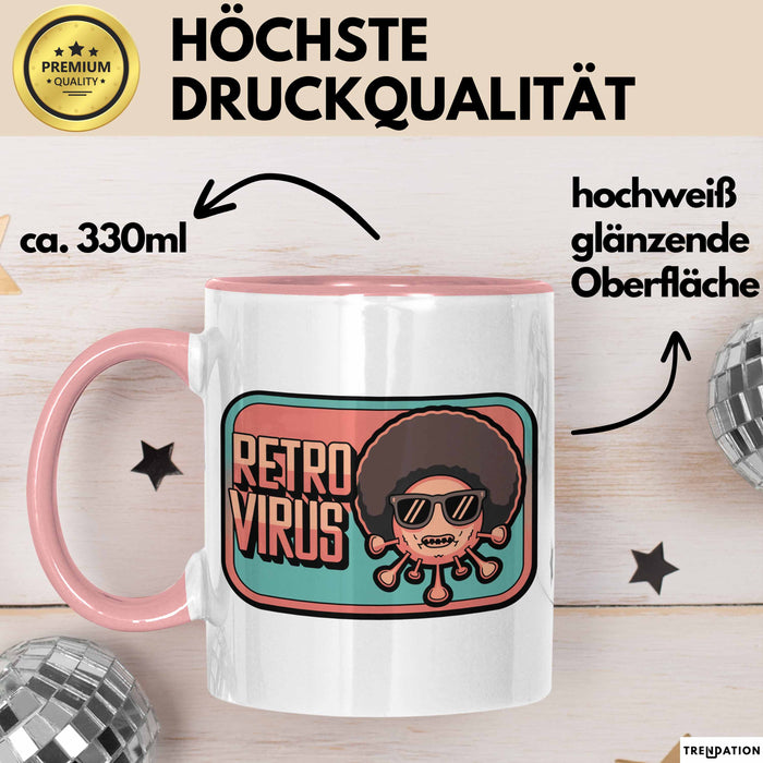 Computerprogrammierer Softwareingenieur Tasse Geschenk Lustige Geschenkidee Spruch Retro Virus Rosa Trendation