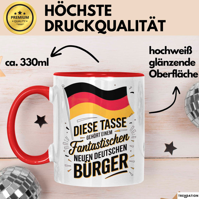 Fantastischer Neuer Deutscher Bürger Tasse Geschenkidee Rot Trendation