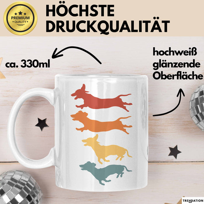 Hunde Tasse Geschenk Hunde Silhouetten Tierliebhaber Spruch Weiß Trendation