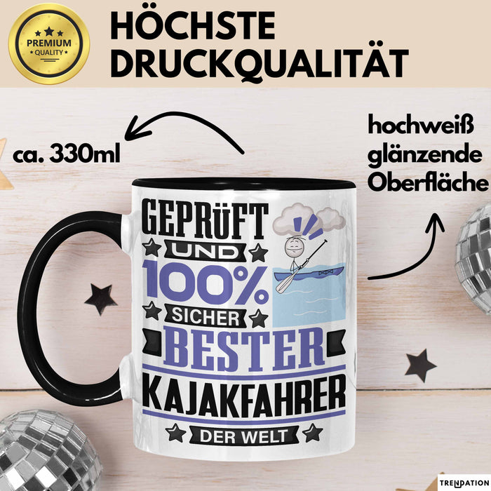 Kajakfahrer Geschenk Lustiger Spruch für Kajakfahrer Geschenkidee Bester Kajakfahrer Der Welt Schwarz Trendation