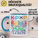 KPop Tasse Geschenk Musik Leben Spruch Geschenkidee für Fans Blau Trendation