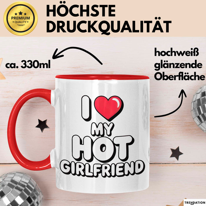 Freundin Tasse Geschenk Liebe Heiße Freundin Romantischer Geschenkidee Lustig Rot Trendation