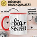 Big Sister Ältere Geschwister Schwestern Tasse Becher Geschenk Lustige Geschenkidee Spruch Big Sister Rot Trendation