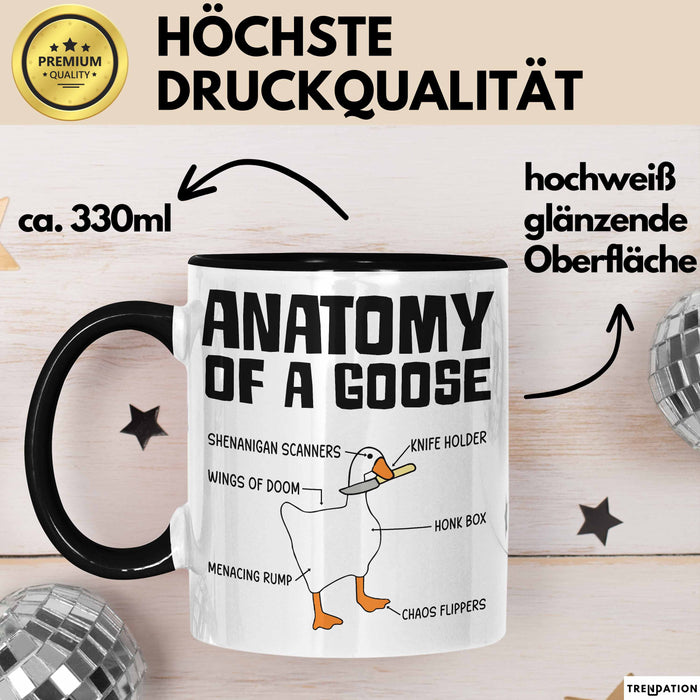 Gans Tasse Geschenk Mit Humor Anatomy Of A Goose Knife Holder Wings Of Doom Kaffee-Becher Trendation