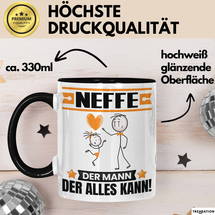 Neffe Tasse Geschenk für Neffe Der Mann Der Alles Kann Geschenkidee zum Geburtstag Schwarz Trendation