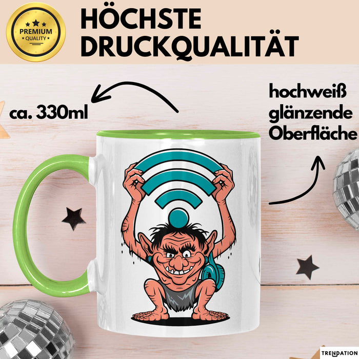 Internet Troll Tasse Geschenkidee Online Provokateur Fans Grün Trendation