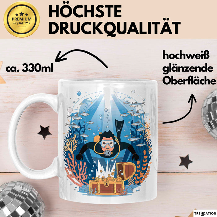 Taucher Tasse Geschenk Lustige Geschenkidee Spruch Für Ozean Abenteurer Weiß Trendation
