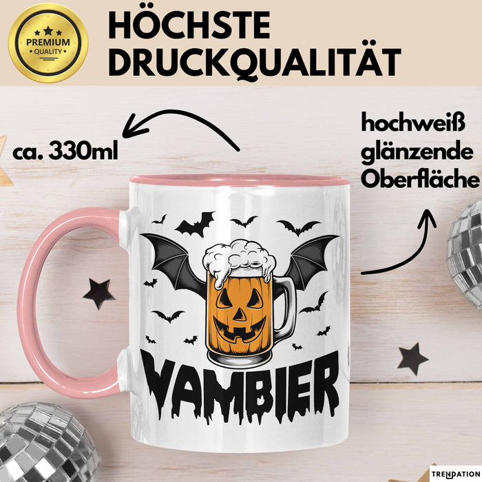 Halloween Tasse Geschenk Vambier Humor Tassen Kaffee-Becher Rosa Trendation