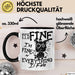 Its Fine Im Fine Everything Is Fine Tasse Geschenk Katze Humor Sarkasmus Kaffee-Becher Schwarz Trendation