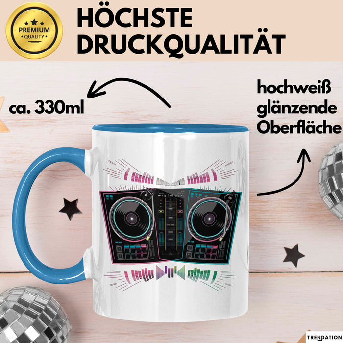 DJ Tasse Geschenkidee für Musikmixer Fans Blau Trendation