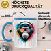DJ Affe mit Sonnenbrille Tasse Becher Geschenk Lustige Geschenkidee Spruch Blau Trendation