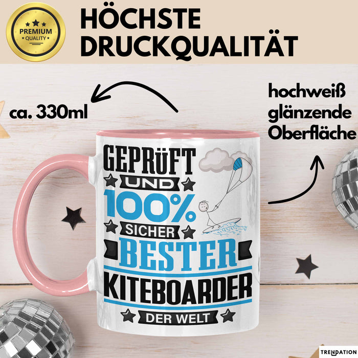 Kiteboarder Geschenk Lustiger Spruch für Kiteboarder Geschenkidee Bester Kiteboarder Der Welt Rosa Trendation