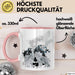 Wolf Tasse Geschenk Heulender Wolf Vögel Mond Silhouetten Geschenkidee Rosa Trendation