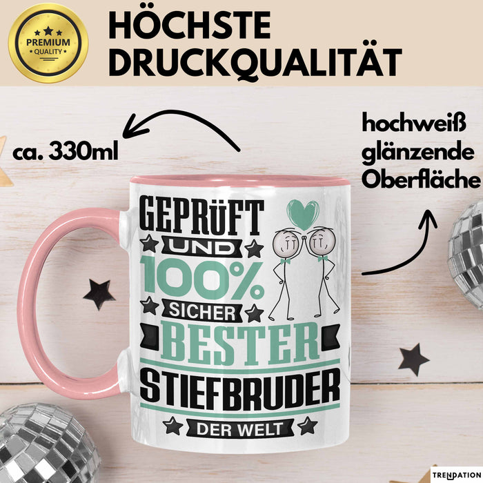 Stiefbruder Geschenk Lustiger Spruch für Stiefbruder Geschenkidee Bester Stiefbruder Der Welt Rosa Trendation