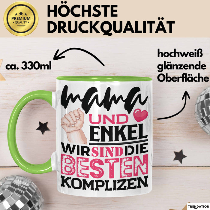 Mama Und Enkel Tasse Geschenk Beste Komplizen Lustiger Spruch Grün Trendation