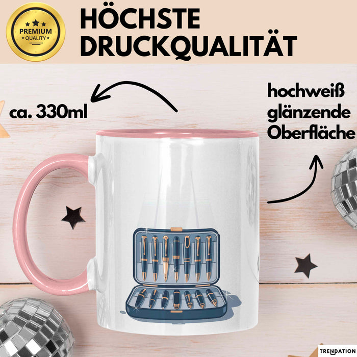 Stift Sammler Tasse Geschenk Lustige Geschenkidee Spruch Für Schreibwerkzeug Fans Rosa Trendation