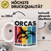 Orcas Tasse Geschenk Wale Wal Liebhaber Geschenkidee Retro Becher Weiß Trendation