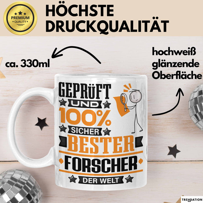 Forscher Geschenk Lustiger Spruch für Forscher Geschenkidee Bester Forscher Der Welt Weiß Trendation