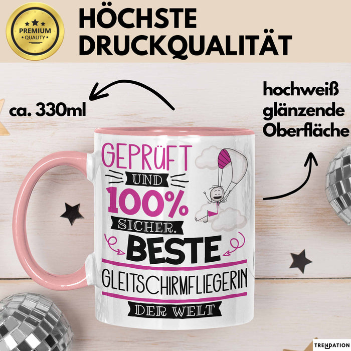 Gleitschirmfliegerin Geschenk Becher Tasse Gott Schuf Alle Menschen Gleich Nur Die Besten Durfeten Gleitschirmfliegerin Werden Geschenkidee Lustig Rosa Trendation