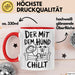 Hund Tierliebhaber Tasse Geschenk Lustige Geschenkidee Spruch Der Mit Dem Hund Chillt Rot Trendation