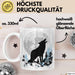 Wolf Tasse Geschenk Heulender Wolf Vollmond Grafik Geschenkidee Weiß Trendation