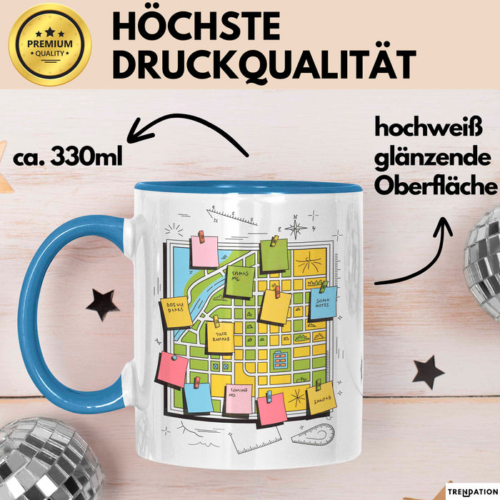 Stadtplaner Tasse Geschenk Lustige Geschenkidee Spruch Für Stadt Denker Blau Trendation