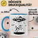 Sci-Fi Nerd Tasse Geschenkidee UFO entführt Kuh Weltraum Fan Geschenkidee Lustig Blau Trendation