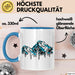 Ski Tasse Geschenk Grafik Skiberge Berge Becher Blau Trendation