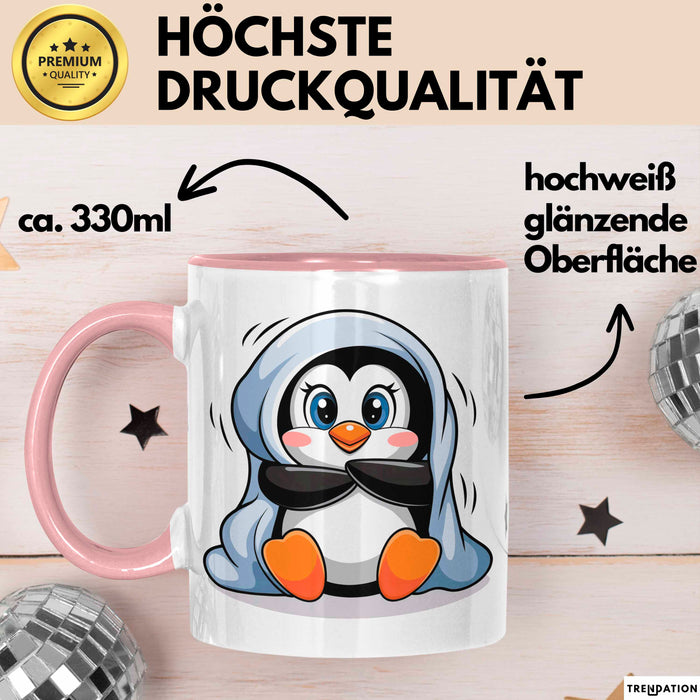 Pinguin Tier Tasse Geschenk Lustige Geschenkidee Spruch Rosa Trendation
