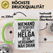Helga Tasse Geschenk Niemand Ist Perfekt Helga Verdammt Nah Dran Geschenkidee Grün Trendation