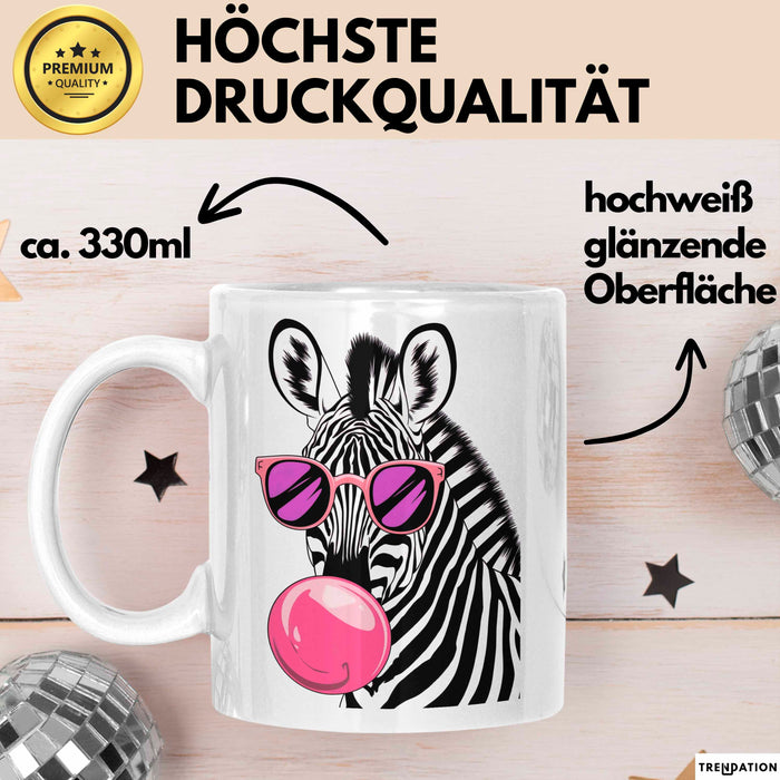 Zebra Kaugummi Tasse Geschenk Lustige Geschenkidee Spruch Weiß Trendation