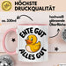 Gelbe Ente Tasse Geschenk Lustige Geschenkidee Spruch Ente gut alles gut Rosa Trendation