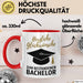 Schüler Abschluss Tasse Geschenk Lustige Geschenkidee Spruch Herzliche Glückwünsche Zum Bestandenen Bachelor Rot Trendation