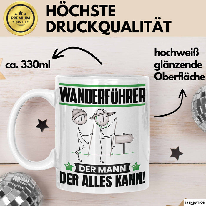 Wanderführer Tasse Geschenk für Wanderführer Der Mann Der Alles Kann Geschenkidee zum Geburtstag Weiß Trendation
