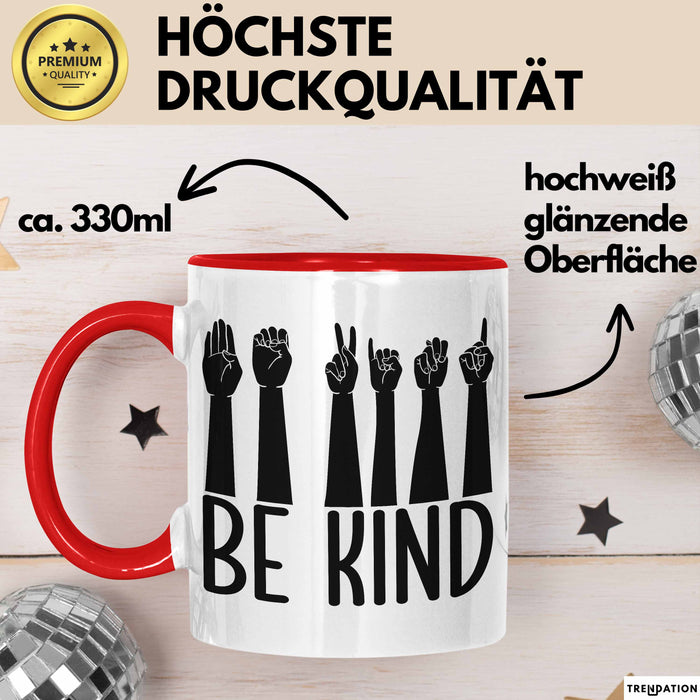 Be Kind Tasse Geschenk Sozialarbeiter Soziale Arbeit Tassen Geschenkidee Rot Trendation