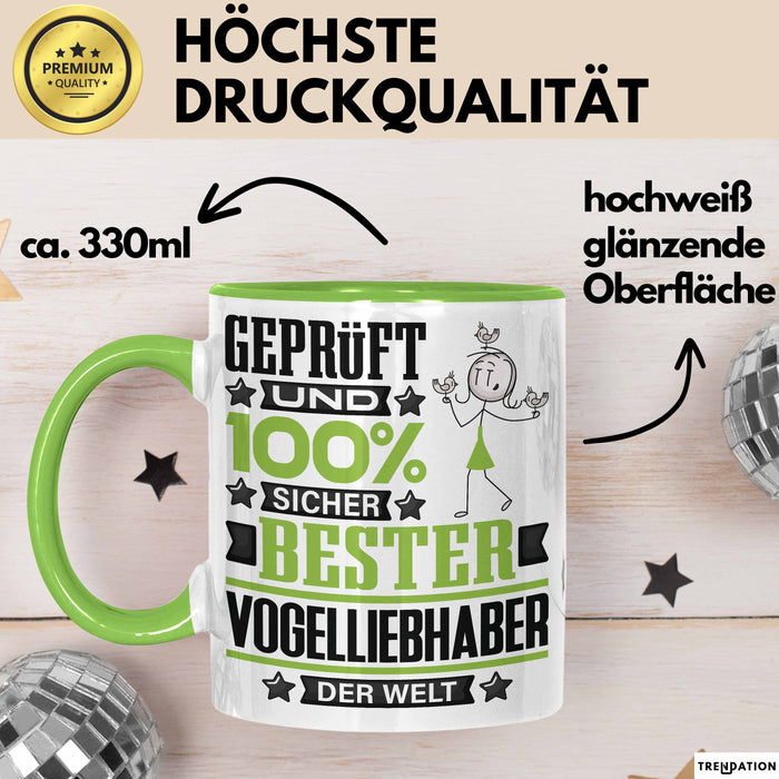 Vogelliebhaber Geschenk Lustiger Spruch für Vogelliebhaber Geschenkidee Bester Vogelliebhaber Der Welt Grün Trendation