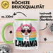 Lama Alpaka Mama Mutter Schwangerschaft Tasse Becher Geschenk Lustige Geschenkidee Spruch Lamama Grün Trendation