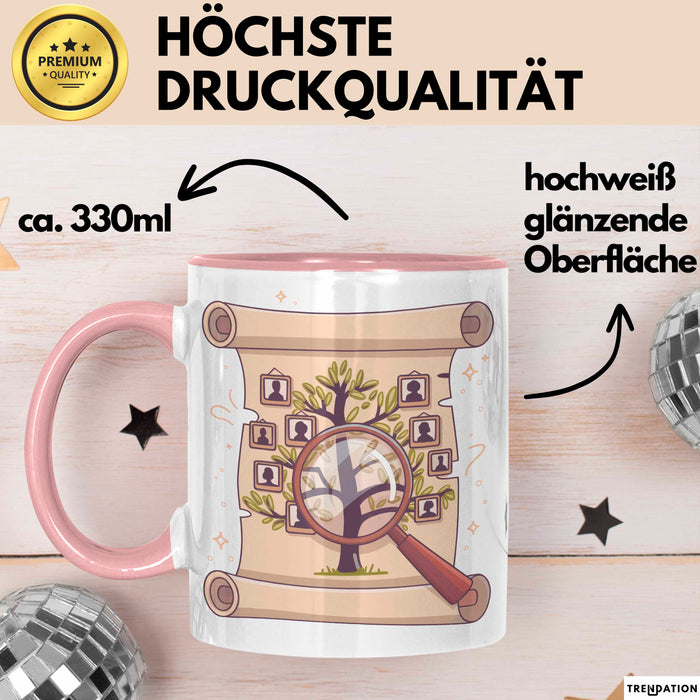 Genealoge Tasse Geschenk Lustige Geschenkidee Spruch Für Stammbaum Forscher Rosa Trendation