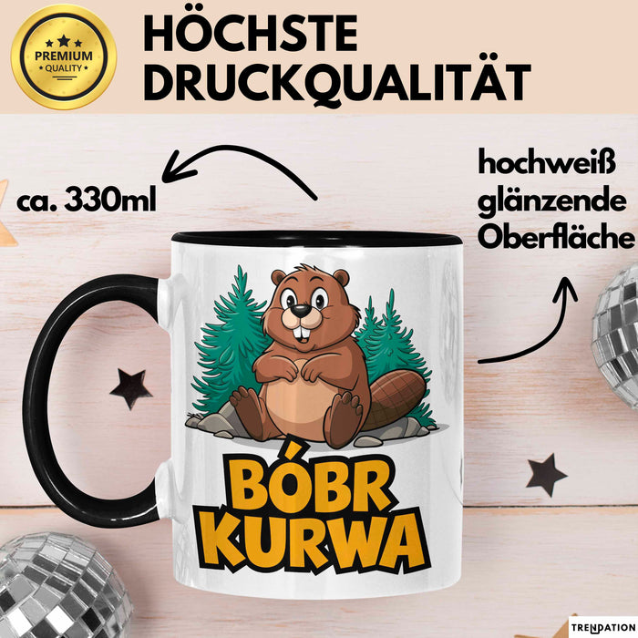 Polnisch Bóbr Kurwa Tasse Geschenk Lustige Geschenkidee Trendation