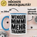 Fußballtrainer Fußballteam Tasse Geschenk Lustige Geschenkidee Spruch Weniger Mimimi Mehr Training Blau Trendation
