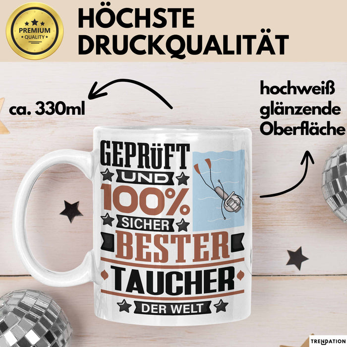 Taucher Geschenk Lustiger Spruch für Taucher Geschenkidee Bester Taucher Der Welt Weiß Trendation