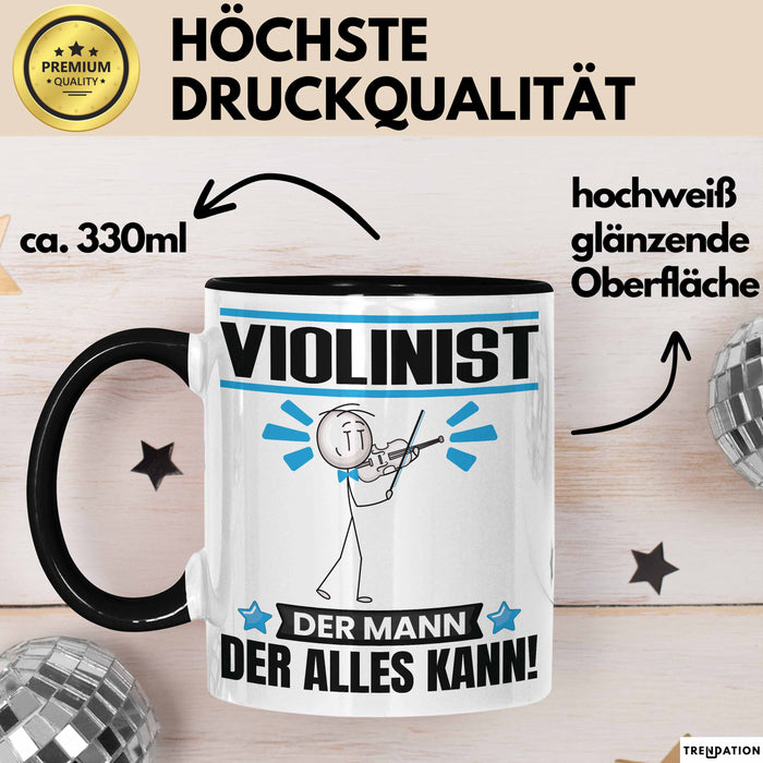 Violinist Tasse Geschenk für Violinist Der Mann Der Alles Kann Geschenkidee zum Geburtstag Schwarz Trendation