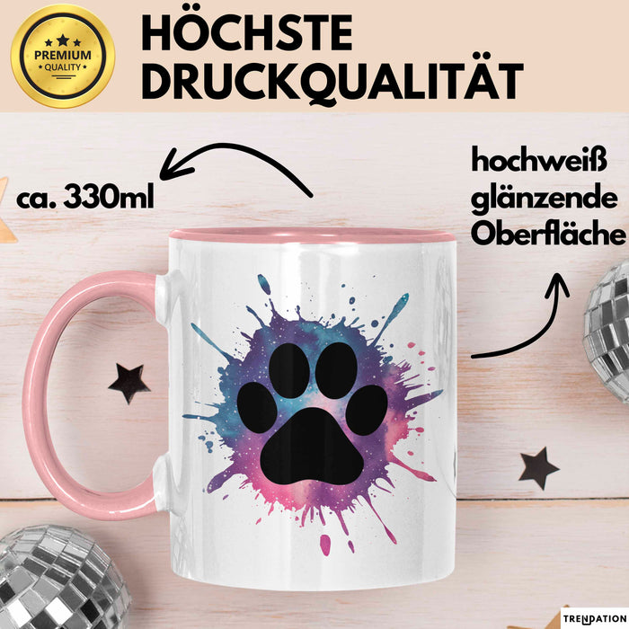 Hund Tierliebhaber Tasse Geschenk Lustige Geschenkidee Spruch Rosa Trendation